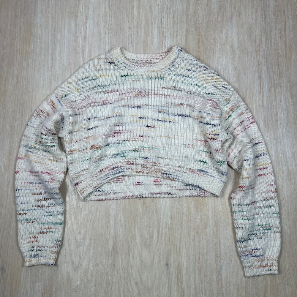 Urban Outfitters Cropped Knit Sweater Multicolor Flecked Cozy Pullover Medium